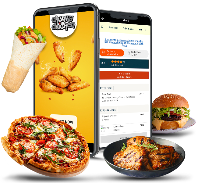 chunky chicken Glasgow app mockup